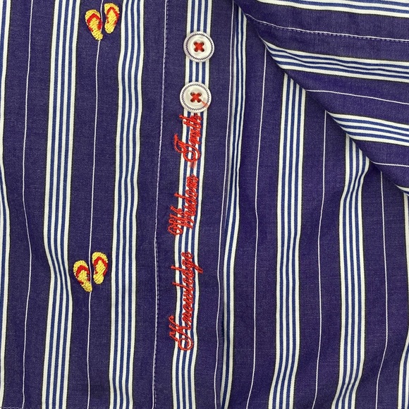Robert Graham Freshly Laundered Shirt Embroidered Flip Flops Button Up Men’s XL - Picture 9 of 16